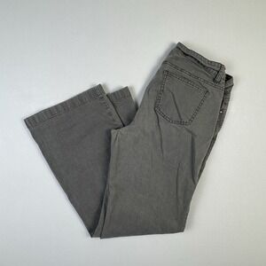 Eileen Fisher Womens Size 8P Gray Straight  Wide Leg Jeans Denim Stretch MidRise